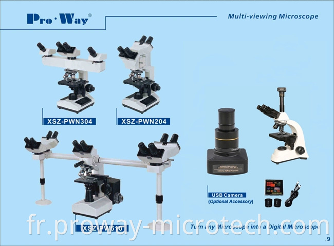Microscope biologique professionnel de la vision mutile avec cinq têtes d'observation (XSZ-PW510)
